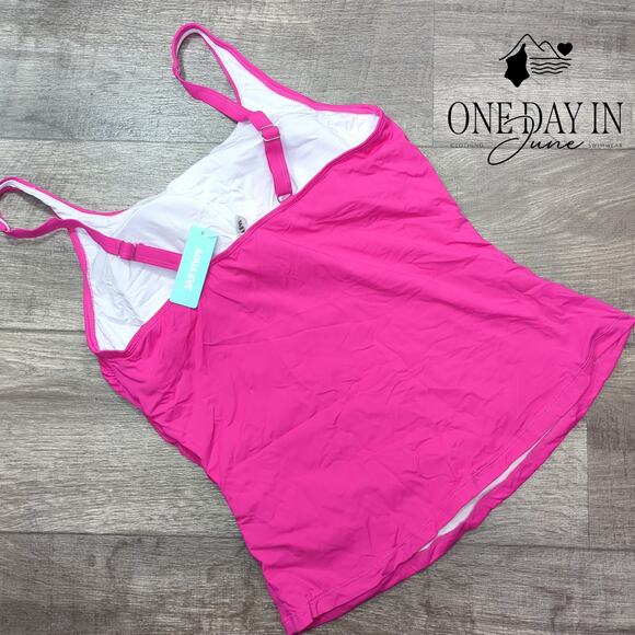 Aqua Eve Square Neck Tankini Top Size L - Picture 6 of 6